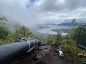 Penstock from Baron Lake hydro 