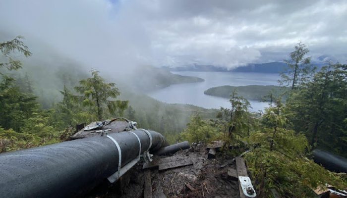 Penstock from Baron Lake hydro